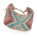 Geo Woven Bead Cuff (Blue/Silver)