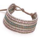 Woven Indiana Cuff (Beige/Silver)