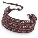 Woven Bead Cuff (Berry/Copper)