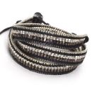 Metallic Wrap Bracelet (Black/Silver)