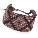 Geo Woven Bead Cuff (Copper/Purple)