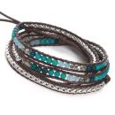 Woven Wrap Bracelet (TQ/Silver)