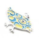 Tweet Me Charm (blue/swirls)
