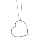 Diamond Open Heart Pendant White (pendant Only)