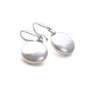 Button Pearl Earrings (White)