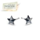 Swarovski Star Studs (Jet Hematite)