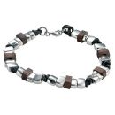 Wood and Leather Bead Bracelet