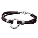 Silver and Leather Bracelet