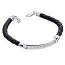 Silver and Leather Bracelet