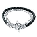Silver and Leather Bracelet