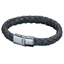 Steel and Leather Weave Bracelet