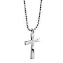 Pattern Cross Steel Necklace