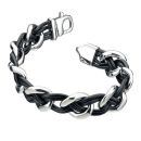 Steel and Leather Link Bracelet