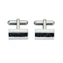 Black Crystal Steel Cufflinks