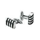 Steel Black Stripes Cufflinks
