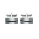 Enamel Stripe Steel Cufflinks