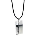 Brushed & Polished Lines Steel Necklace