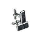Black Floral Steel Cufflinks