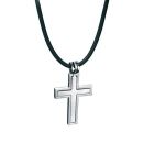 Brushed Steel Cross Necklace