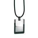 Black PVD and Steel Tag Necklace