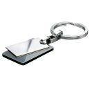 Black PVD and Steel Tag Keychain