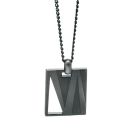 Antique Grey PVD and Steel Tag Necklace
