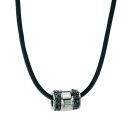 Black Crystal and Steel Bead Necklace