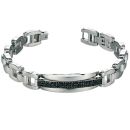 Black Crystal and Steel Link Bracelet