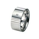 Square CZ Steel Ring
