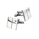 Square CZ Steel Cufflinks