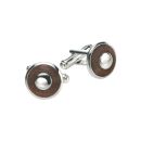Wood and Silver Cufflinks