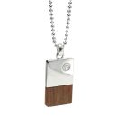 Silver and Wood I.D Necklace