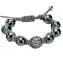 Hematite and CZ Bead Bracelet
