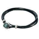 Labradorite and Leather Bracelet