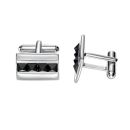 Silver Plate and Swarovski Stud Cufflinks