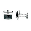 Silver Plate and Irregular Swarovski Cufflinks