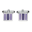Silver Plate and Purple Enamel Cufflinks