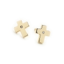 Gold Passion Cross Earrings 14k