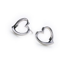 Open Heart Earrings (white Gold)