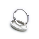 Rectangular Hoop Earrings White (24mm)