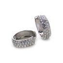 Triple Huggy Earrings (white Gold)
