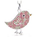 Tweet Me Pendant (Pink/Swirls)