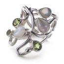 Eastern Essence Ring (Peridot/MOP)
